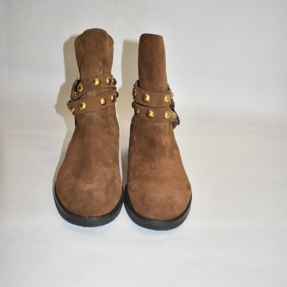 See by Chloe Neo Janis Flat Ankle Boots Brown Size 37 EU 7 US - Picture 9 of 11